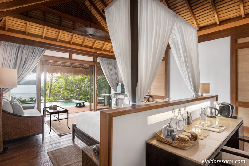 Exklusive 5-Sterne-Villa mit Baldachin im Pangulasian Island Resort, El Nido Villa 1012