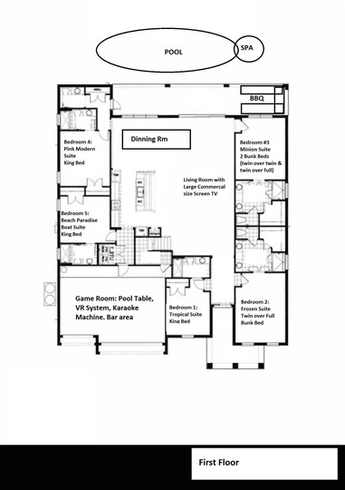 Luxuriöse Themenvillen mit 15 Schlafzimmern in Orlando, Villa 5718