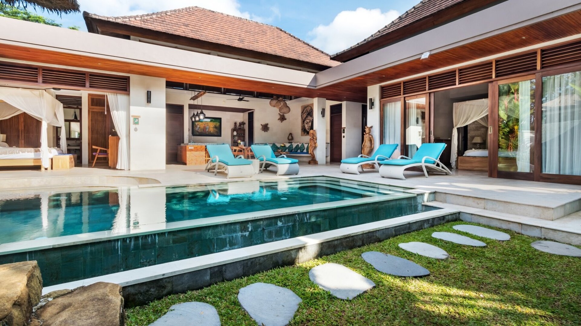 Genießen Sie Ihren Urlaub in einer luxuriösen 5-Sterne-Villa in Candidasa, günstiger als ein Hotel, Villa Bali 2243