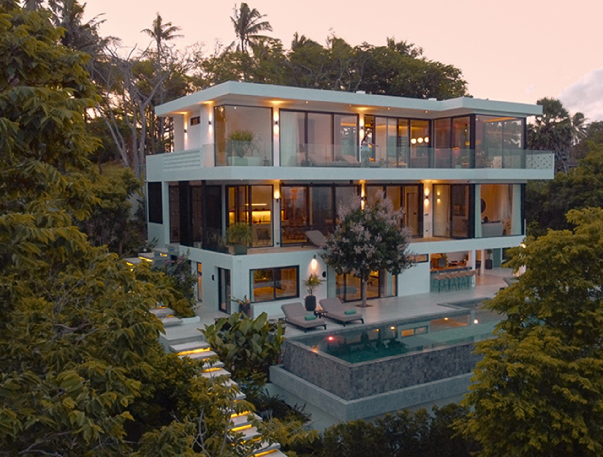 Sleek modern tropical holiday villa