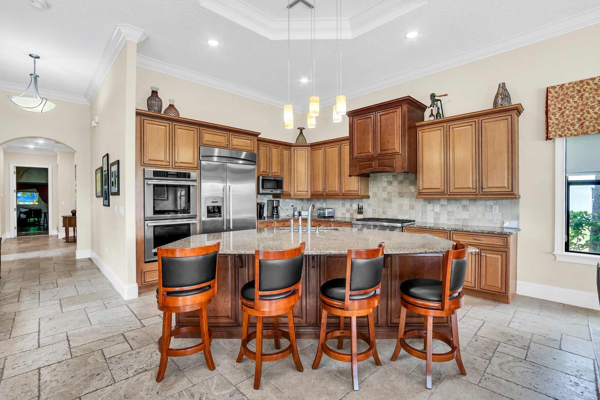 Gourmet kitchen boasting top of the line appliances