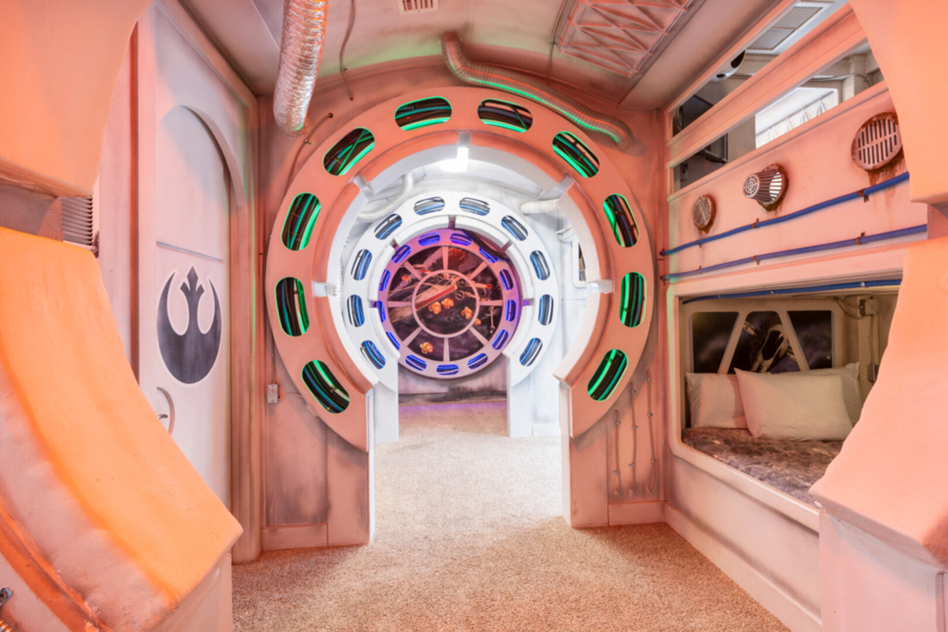 This custom built galaxy space themed bedroom is perfect for children of all ages