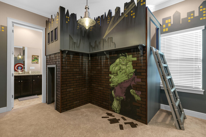 Your superhero will love this custom bunk bed