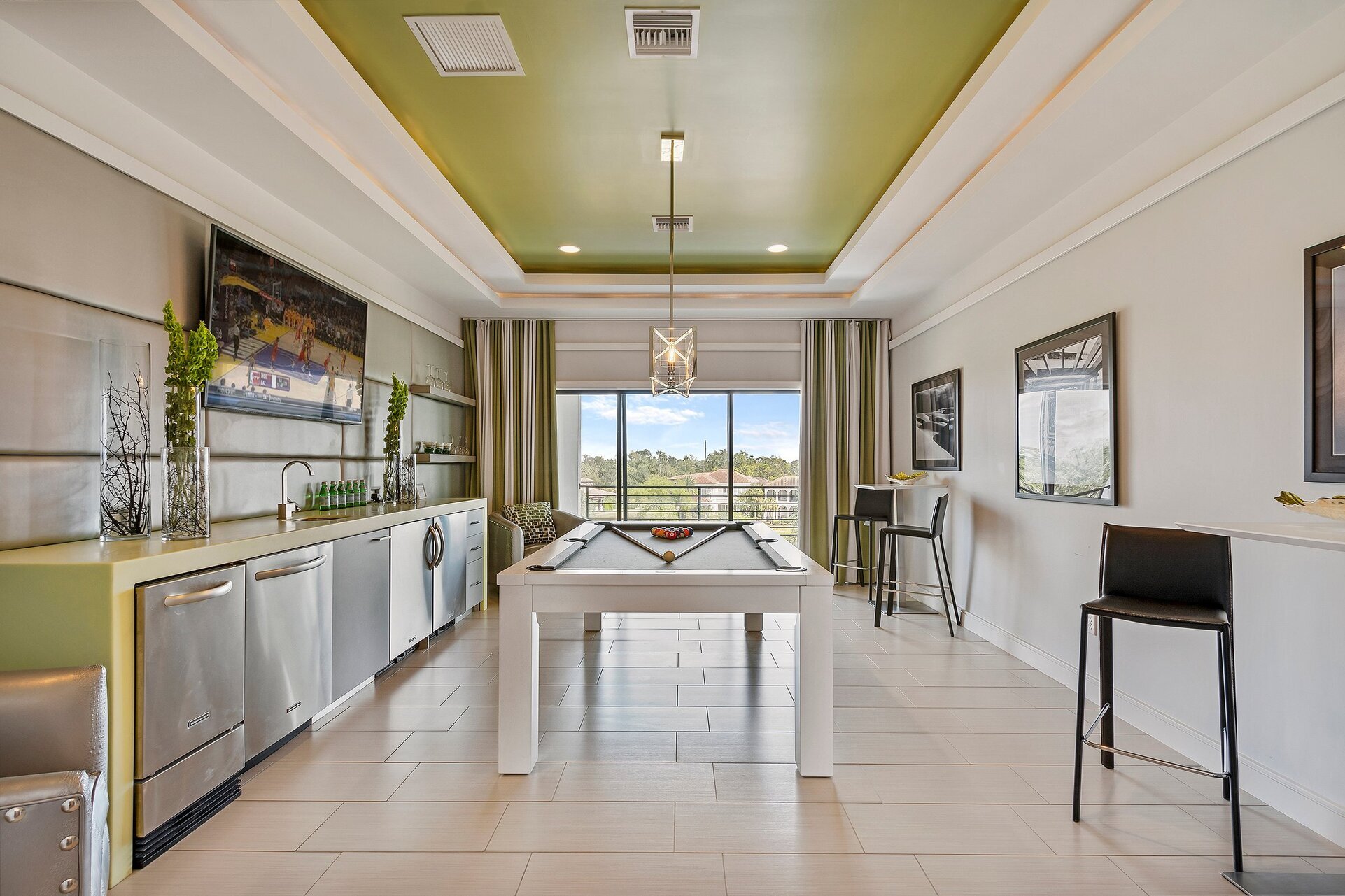 A beautiful open space with access to the third floor balcony