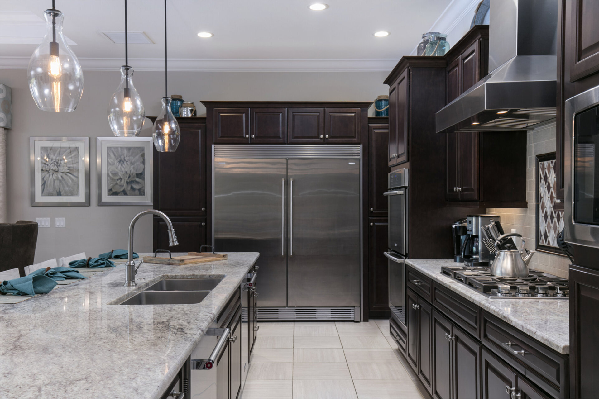 Gourmet kitchen with stainless steel appliances