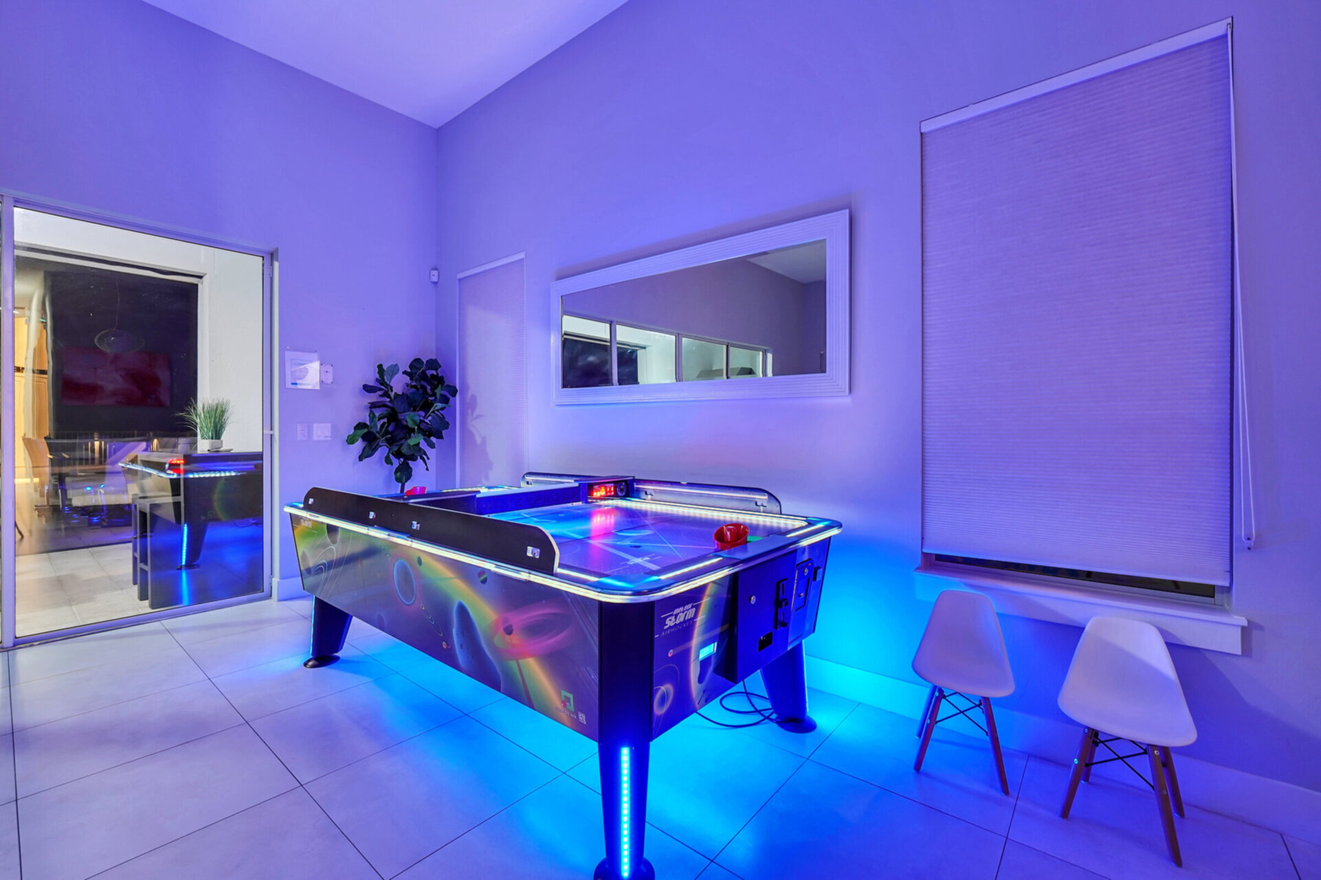 Enjoy a game of air hockey!