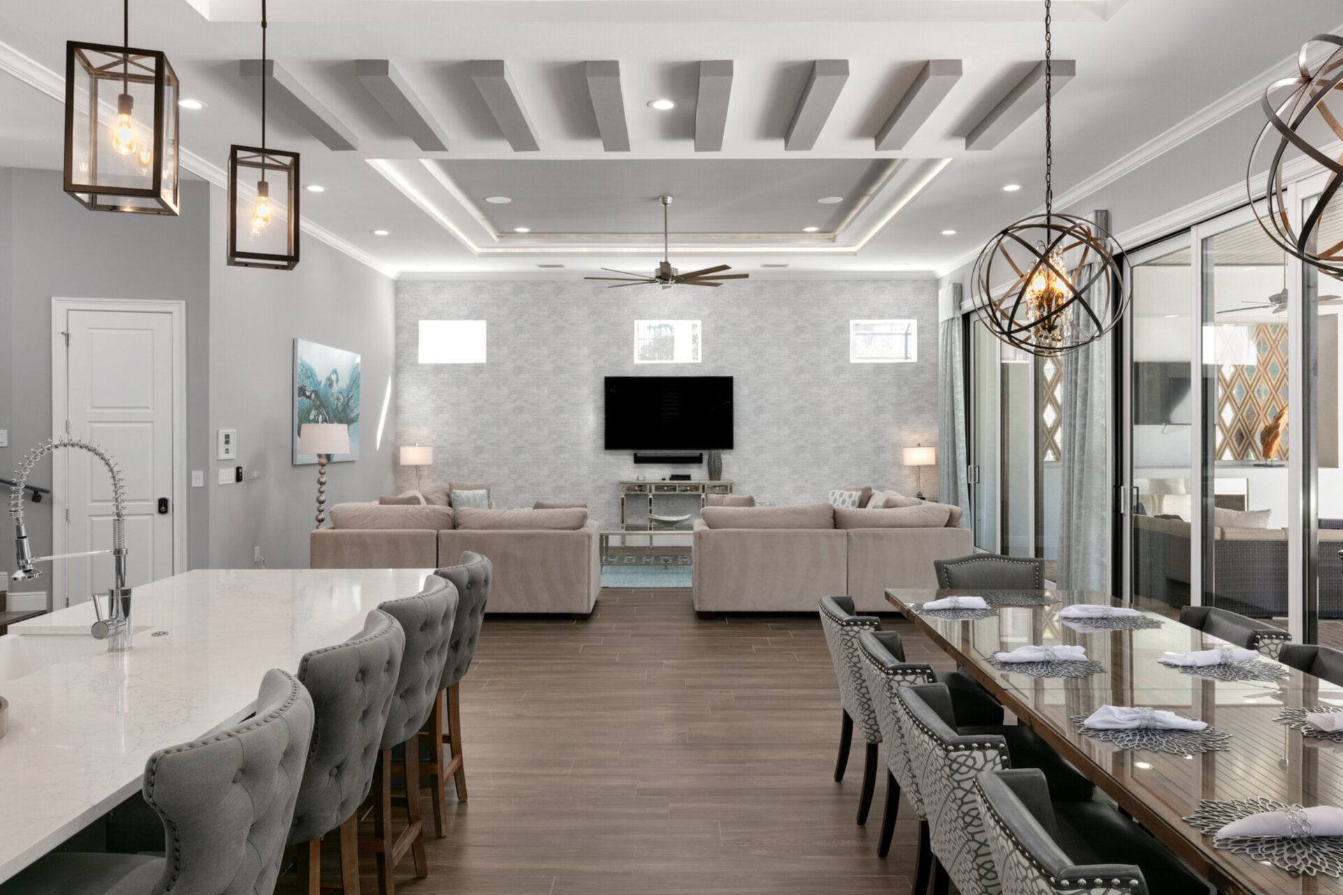 The open concept floor plan will have the whole family together