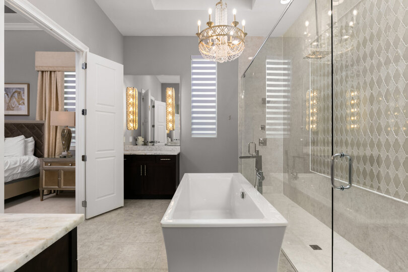 This beautiful ensuite bathroom is perfect of getting ready for the day ahead