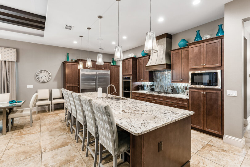 Plenty of counter space and seating for 6