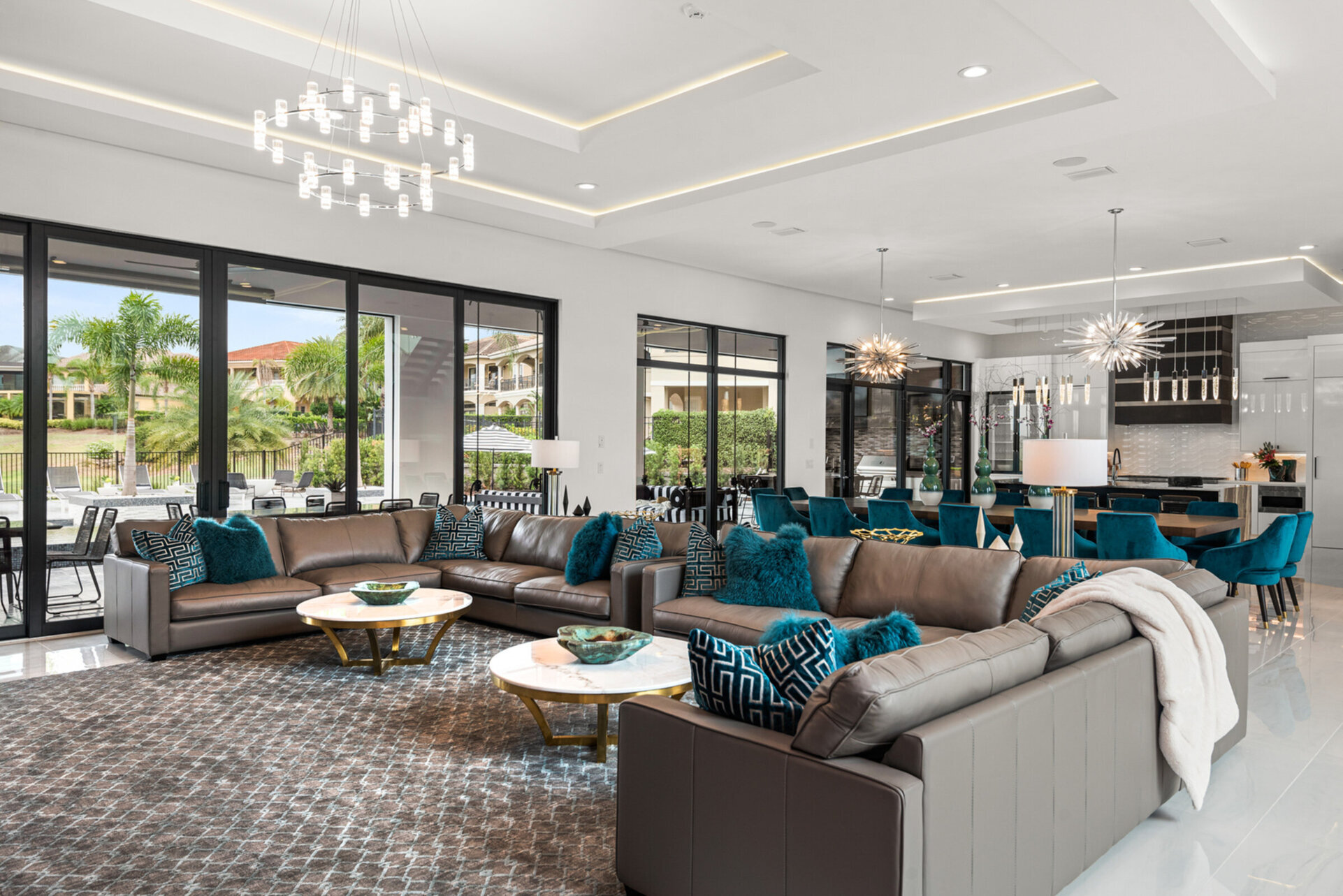 The open concept floor plan is perfect for large group vacations