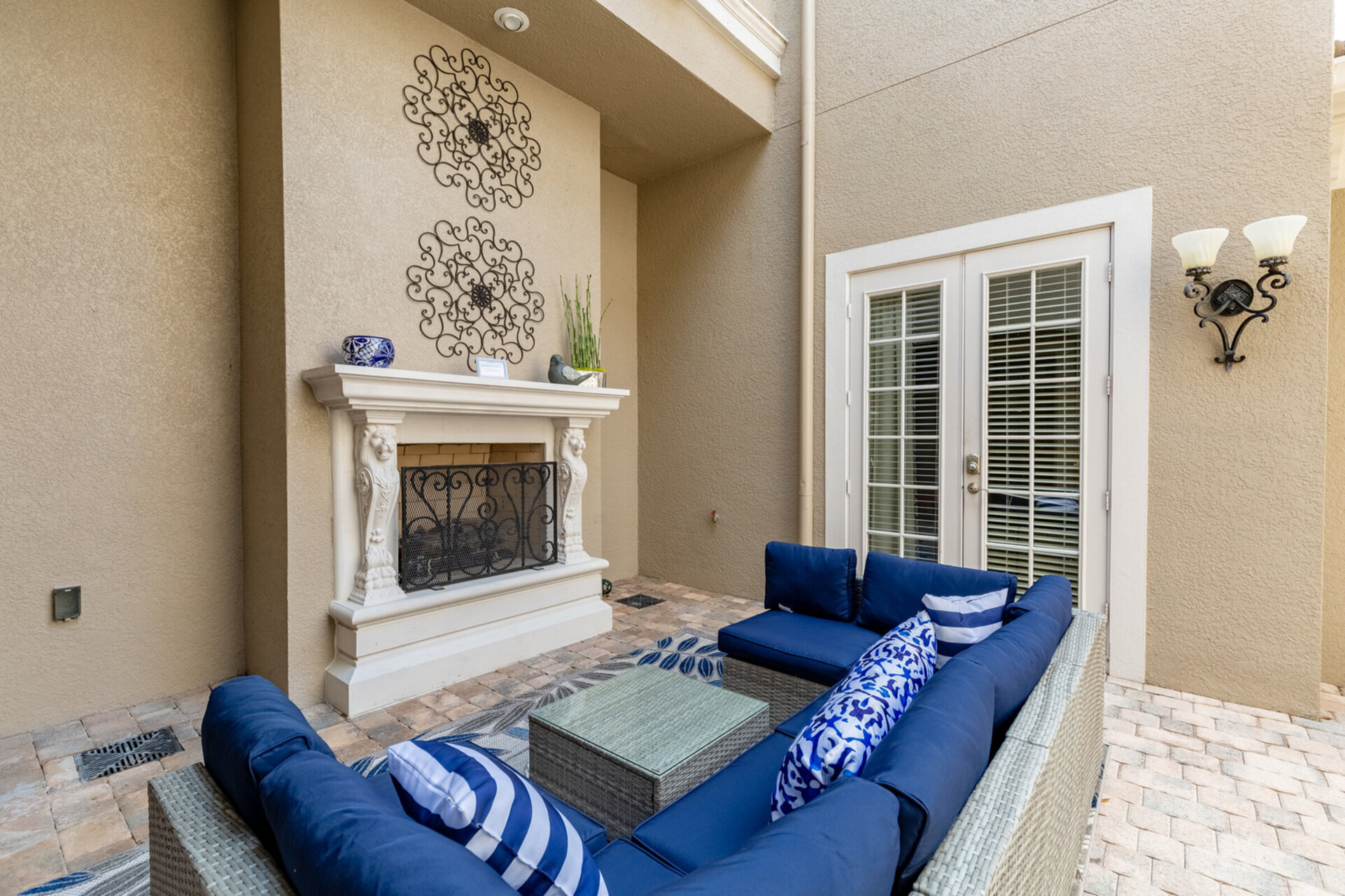 Your private courtyard is great for relaxing and enjoying each other's company on comfortable outdoor furniture (Disclaimer: Fireplace(s) not allowed for guest use, homeowner use only.)