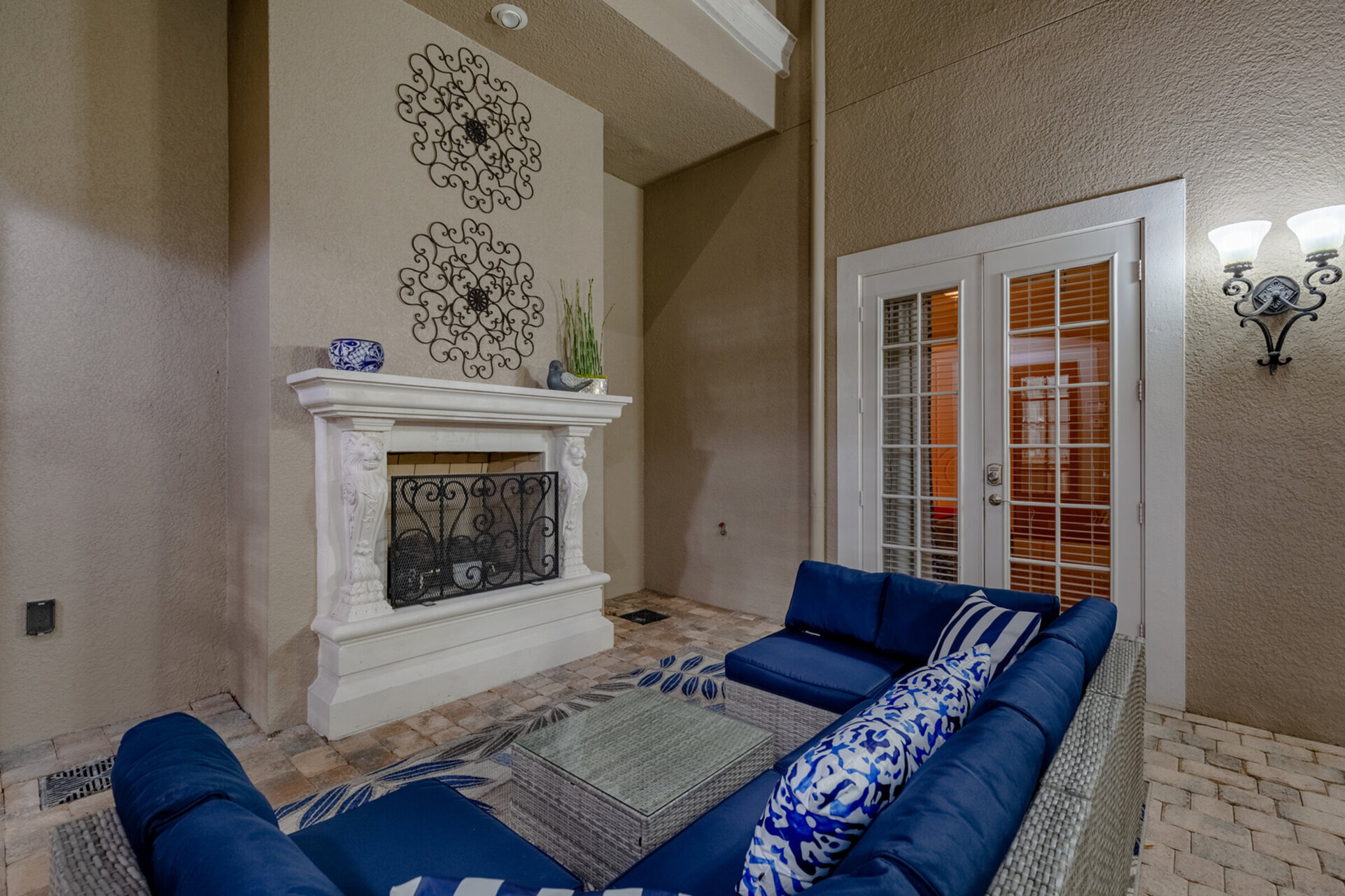 Your private courtyard is great for relaxing and enjoying each other's company on comfortable outdoor furniture (Disclaimer: Fireplace(s) not allowed for guest use, homeowner use only.)
