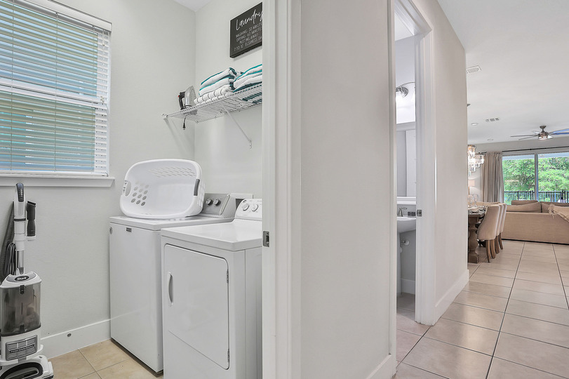 Full-size washer and dryer on the ground floor