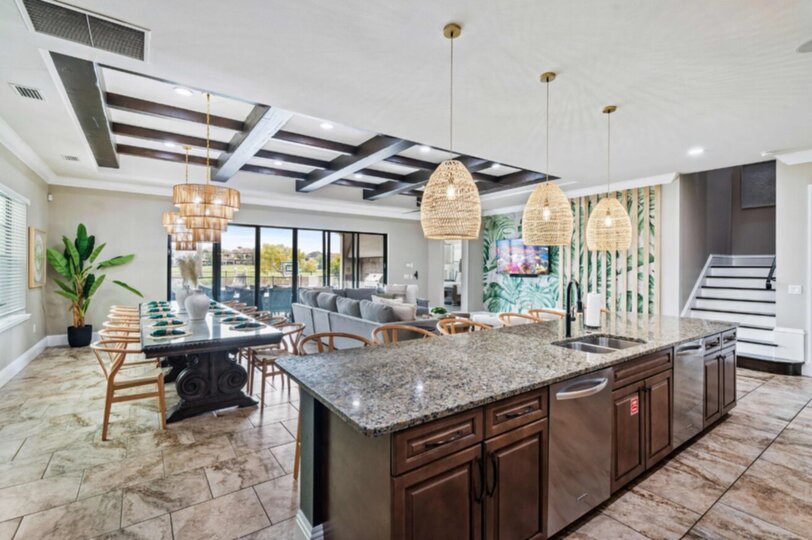 A large open floor plan throughout