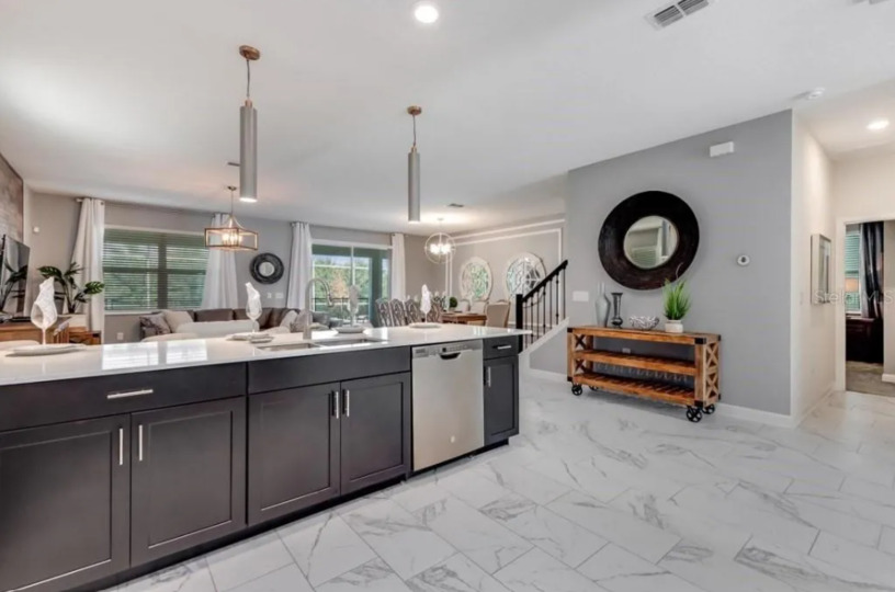 Enjoy casual meals at the breakfast bar or entertain guests in the adjoining dining space